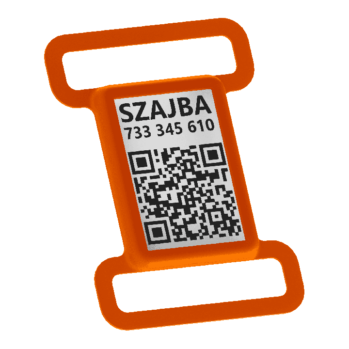 Adresówka dla psa z kodem QR i wizytówką online | Fluo Dog